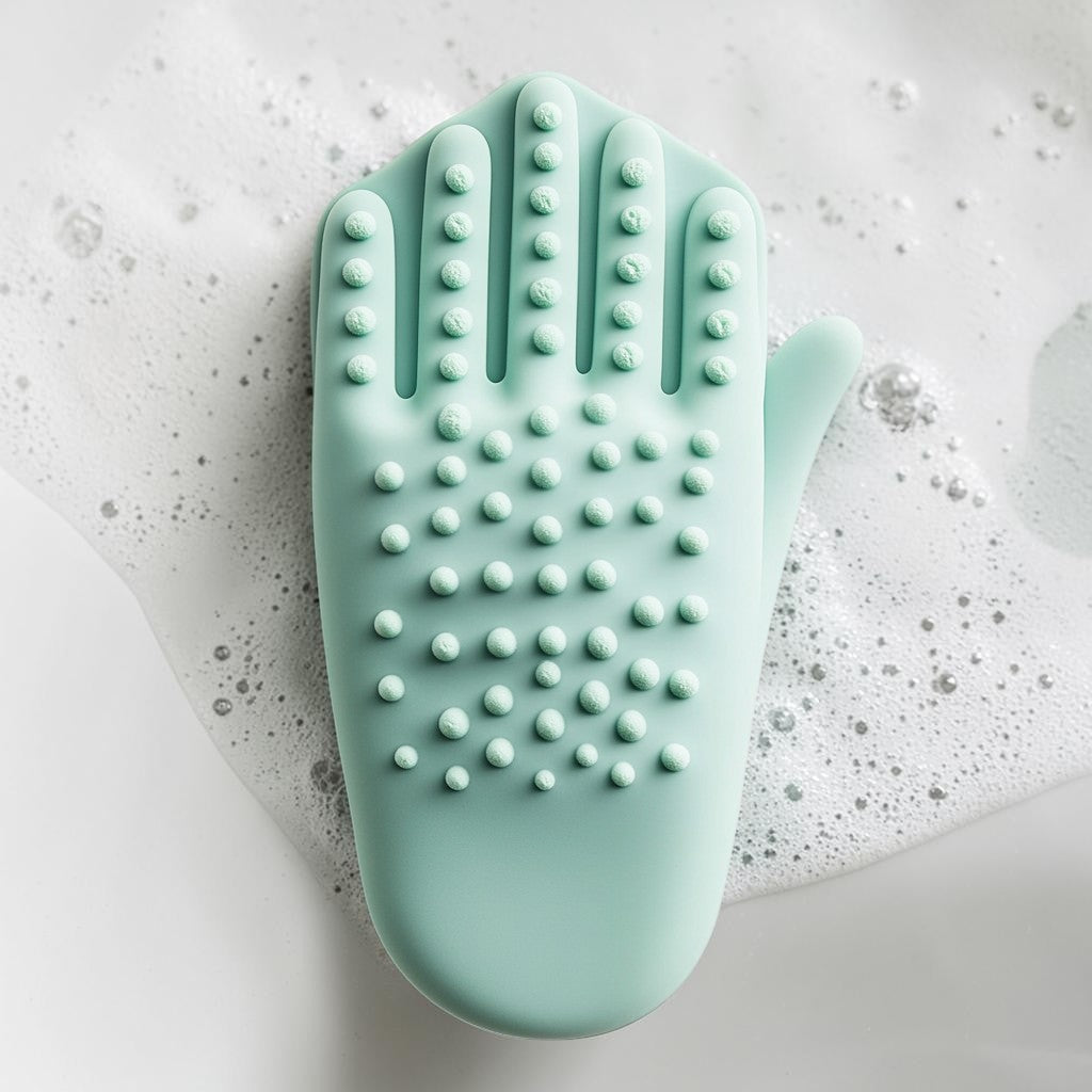 Buyked Dual-Texture Silicone Massage Bath Glove